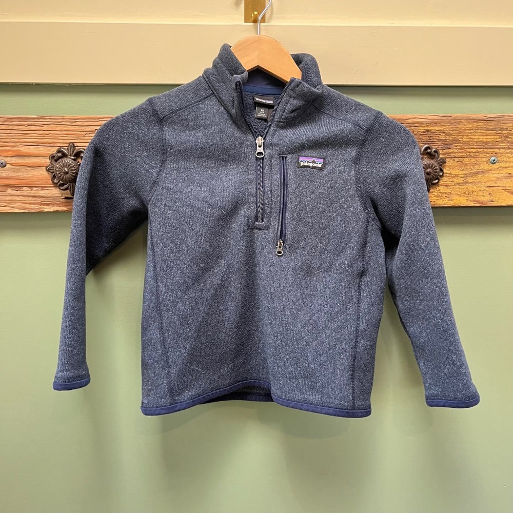 Patagonia Kids Better Sweater 1/4 Zip Fleece Pullover Navy Blue XS 5-6 65705 - Picture 2 of 8
